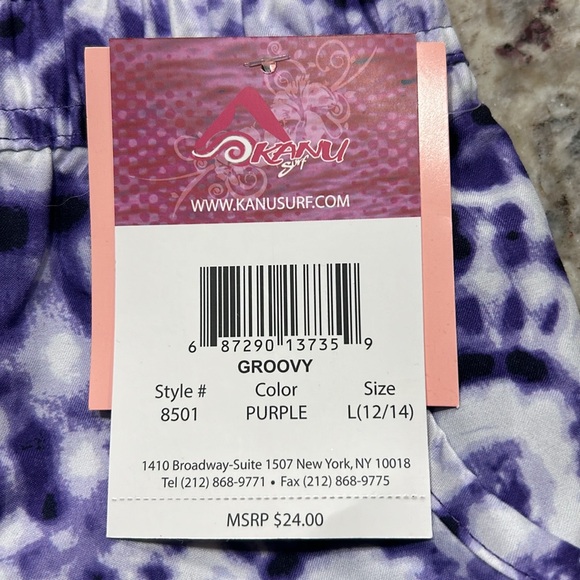 Kanu Surf Girls sandy upf 50 +Quick Dry beach boardshort blue size Large 12/14 - Picture 5 of 5